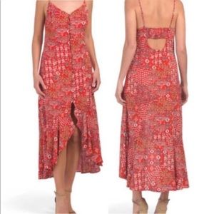 Anthropologie Red High Low Dress